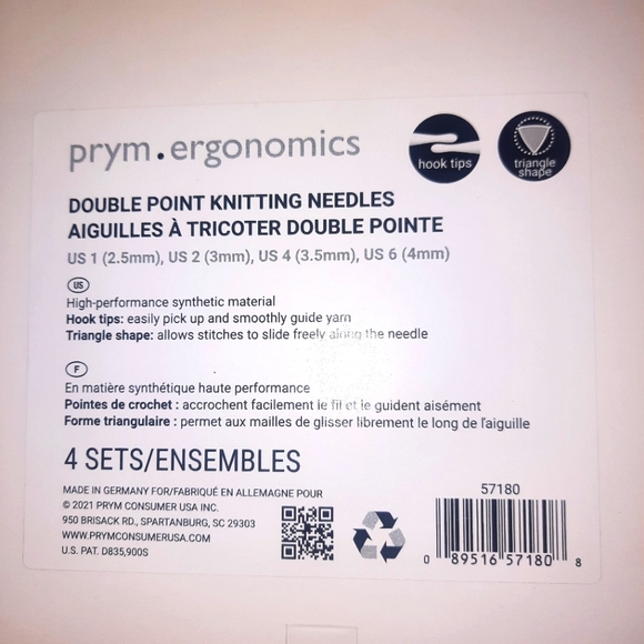 PRYM Ergonomics Double Point Knitting Needles 4 sets 20 Count Sizes 1,2,4,6 - Picture 5 of 5